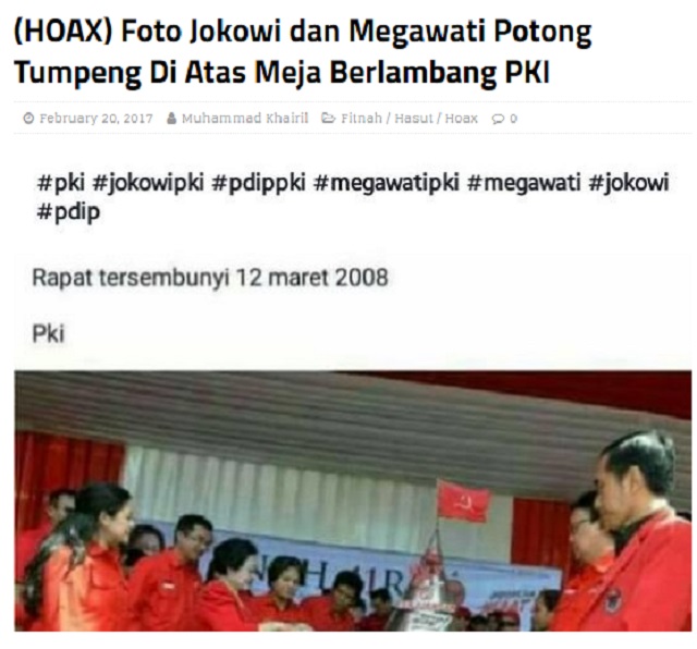 [Cek Fakta] Megawati Potong Tumpeng di Atas Meja Berlogo PKI? Ini Faktanya