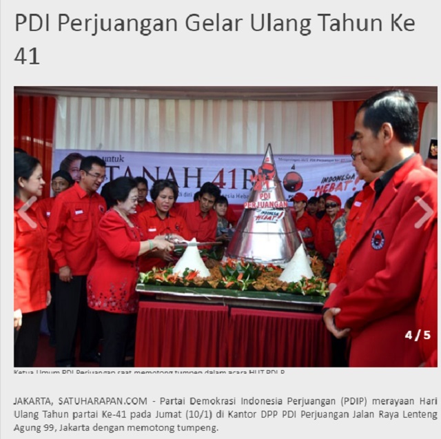 [Cek Fakta] Megawati Potong Tumpeng di Atas Meja Berlogo PKI? Ini Faktanya