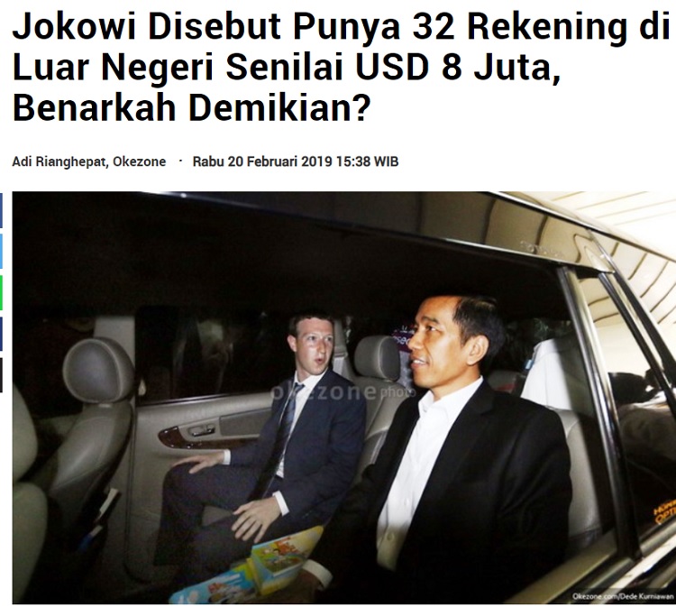 [Cek Fakta] Presiden Joko Widodo Punya 20 Rekening di Luar Negeri? Ini Faktanya