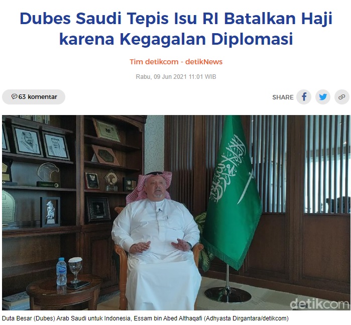 [Cek Fakta] Raja Salman Ancam Setop Haji Jika Jokowi Tak Pecat Menag? Ini Faktanya