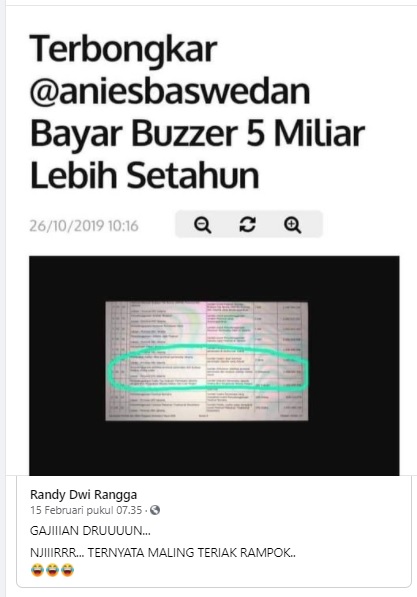 [Cek Fakta] Anies Bayar <i>Buzzer</i> Rp5 Miliar Per Tahun? Ini Faktanya