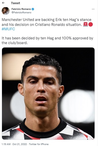 Jadi Biang Kerok Sanksi Ronaldo, Jurnalis Ini Bongkar Borok Erik Ten Hag