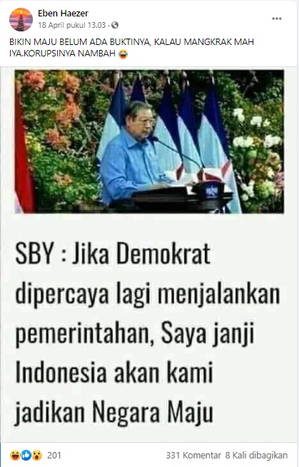 [Cek Fakta] SBY: Saya Janji Indonesia akan Kami Jadikan Negara Maju? Ini Faktanya