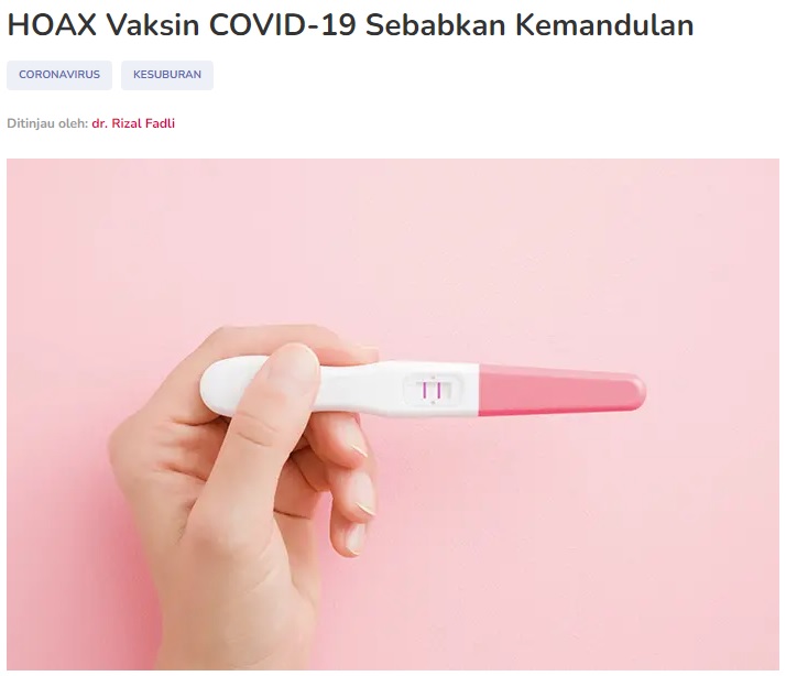 [Cek Fakta] Vaksin Covid-19 Menyebabkan Wanita Mandul? Ini Faktanya