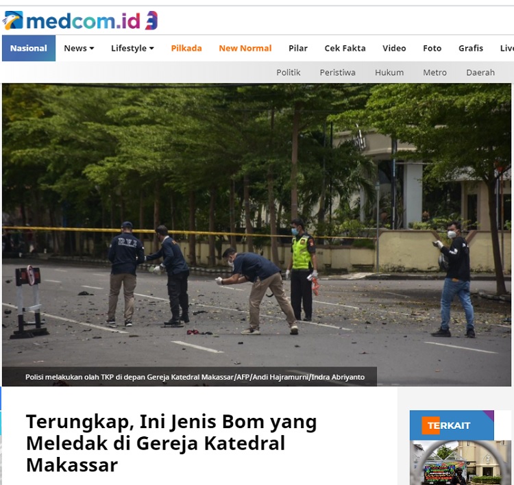 [Cek Fakta] Bom Gereja di Makassar Dikendalikan Jarak Jauh  oleh PKI? Ini Faktanya