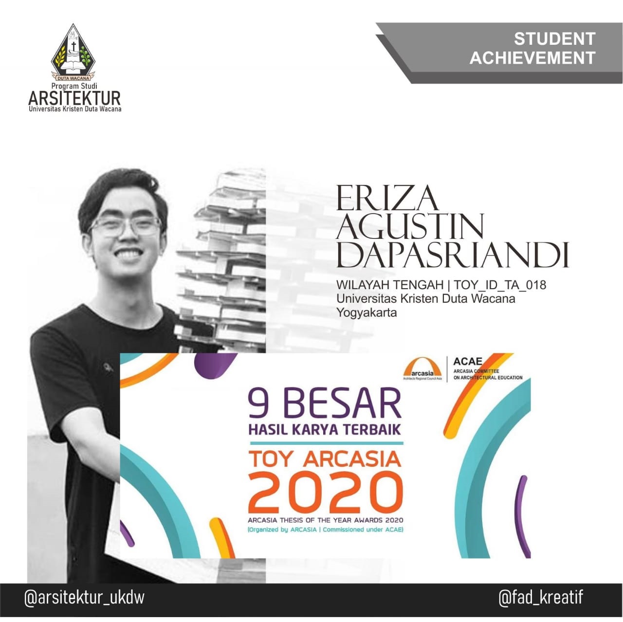 Karya Mahasiswa Arsitektur UKDW Raih Predikat 9 Karya TA Terbaik Nasional