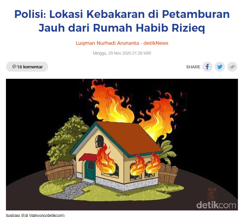 [Cek Fakta] Kebakaran di Petamburan Sinyal Genderang Perang oleh Pemerintah? Ini Faktanya