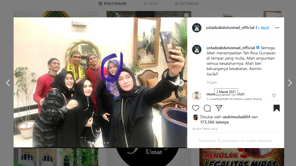 Rina Gunawan Meninggal, Ustaz Abdul Somad Ikut Berduka