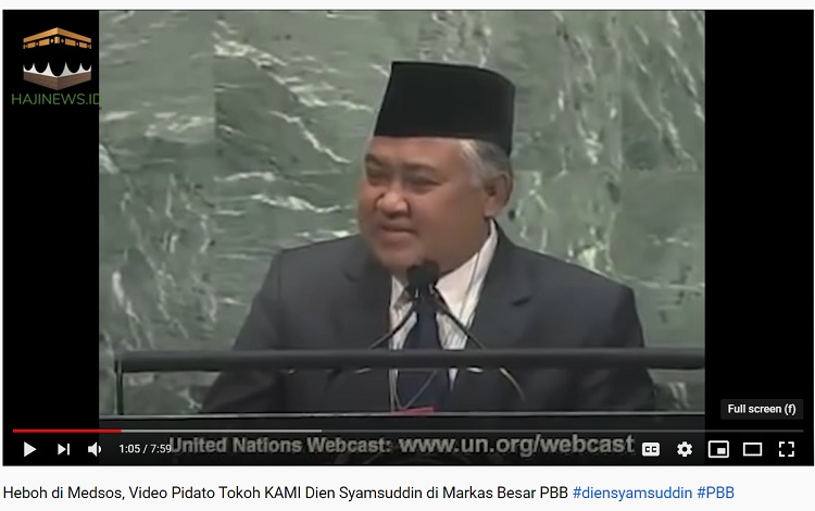 [Cek Fakta] Din Syamsuddin Sampaikan Pidato Pelanggaran HAM Indonesia di PBB? Ini Faktanya