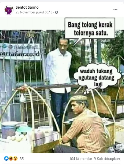 [Cek Fakta] Foto Jokowi Ngutang Saat Membeli Kerak Telor? Ini Faktanya