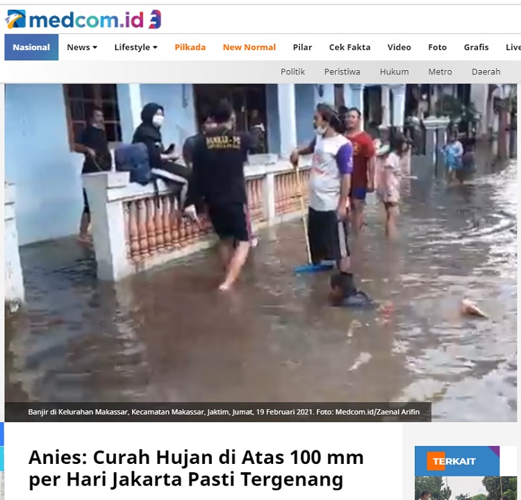 [Cek Fakta] Anies Sebut Solusi Banjir di Jakarta adalah Menunggu Musim Kemarau? Ini Faktanya