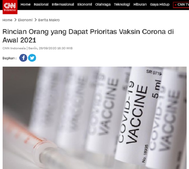 [Cek Fakta] Tiongkok Targetkan 100 Juta Penduduk Indonesia Tewas melalui Vaksin? Ini Faktanya