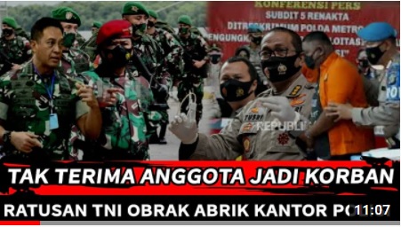 [Cek Fakta] Buntut Insiden di Kafe RM, Ratusan TNI Serang Kantor Polisi Hoaks, Ini Faktanya