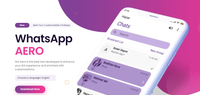 WhatsApp Aero. Foto: Website Whatsaero.