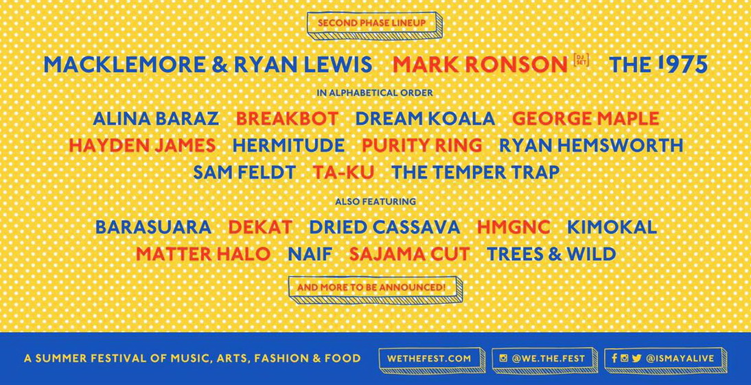 The 1975 dan The Temper Trap akan Tampil di We The Fest 2016