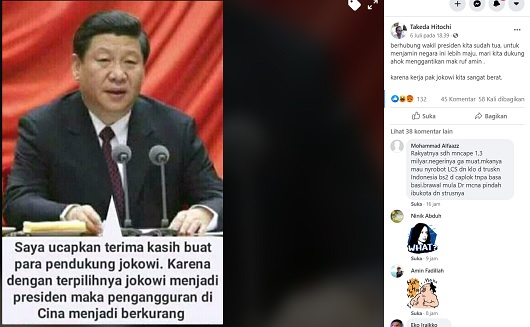 [Cek Fakta] Ucapan Terima Kasih Xi Jinping ke Jokowi karena Kurangi Pengangguran di Tiongkok? Ini Faktanya
