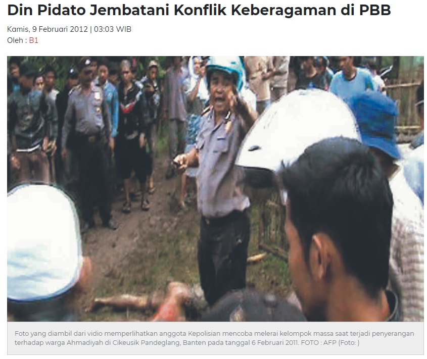 [Cek Fakta] Din Syamsuddin Sampaikan Pidato Pelanggaran HAM Indonesia di PBB? Ini Faktanya