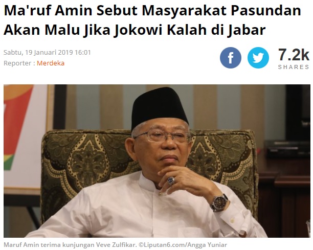 [Cek Fakta] Ma'ruf Amin: Jika Saya Kalah, Umat Islam akan Berdosa dan Masuk Neraka Semua? Ini Faktanya