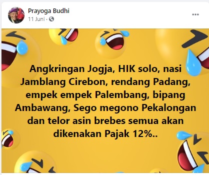 [Cek Fakta] Makanan Tradisional akan Dikenakan Pajak 12%? Ini Faktanya