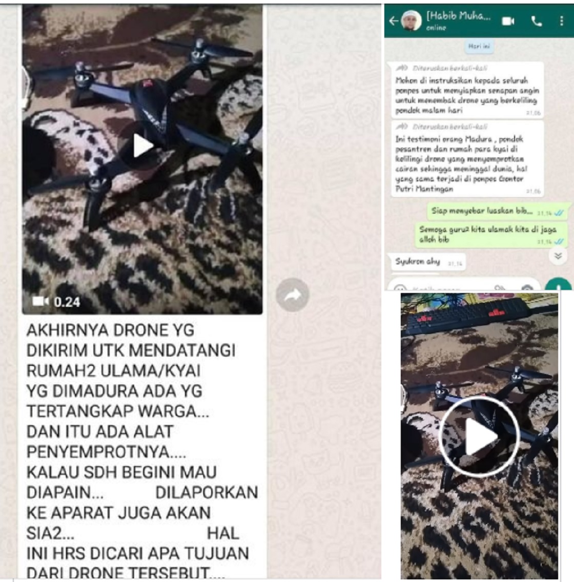 [Cek Fakta] Drone Dikirim ke Rumah Ulama untuk Semprotkan Virus Mematikan? Ini Faktanya
