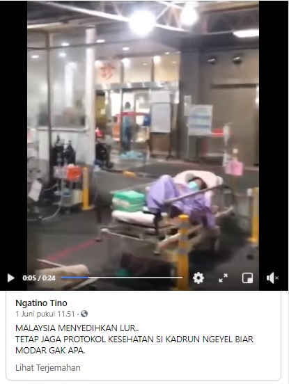 [Cek Fakta] Video Pasien Covid-19 di Malaysia Dirawat di Jalanan? Ini Faktanya