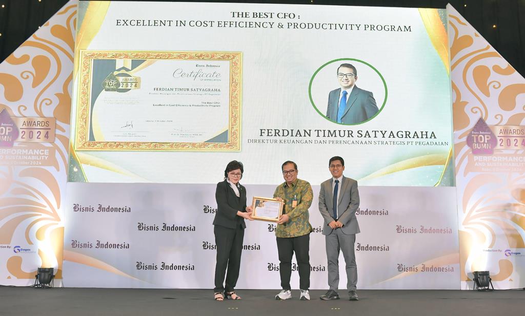 Kinerja Semakin Berkilau, Pegadaian Raih 2 Penghargaan Bisnis Indonesia TOP BUMN Awards 2024