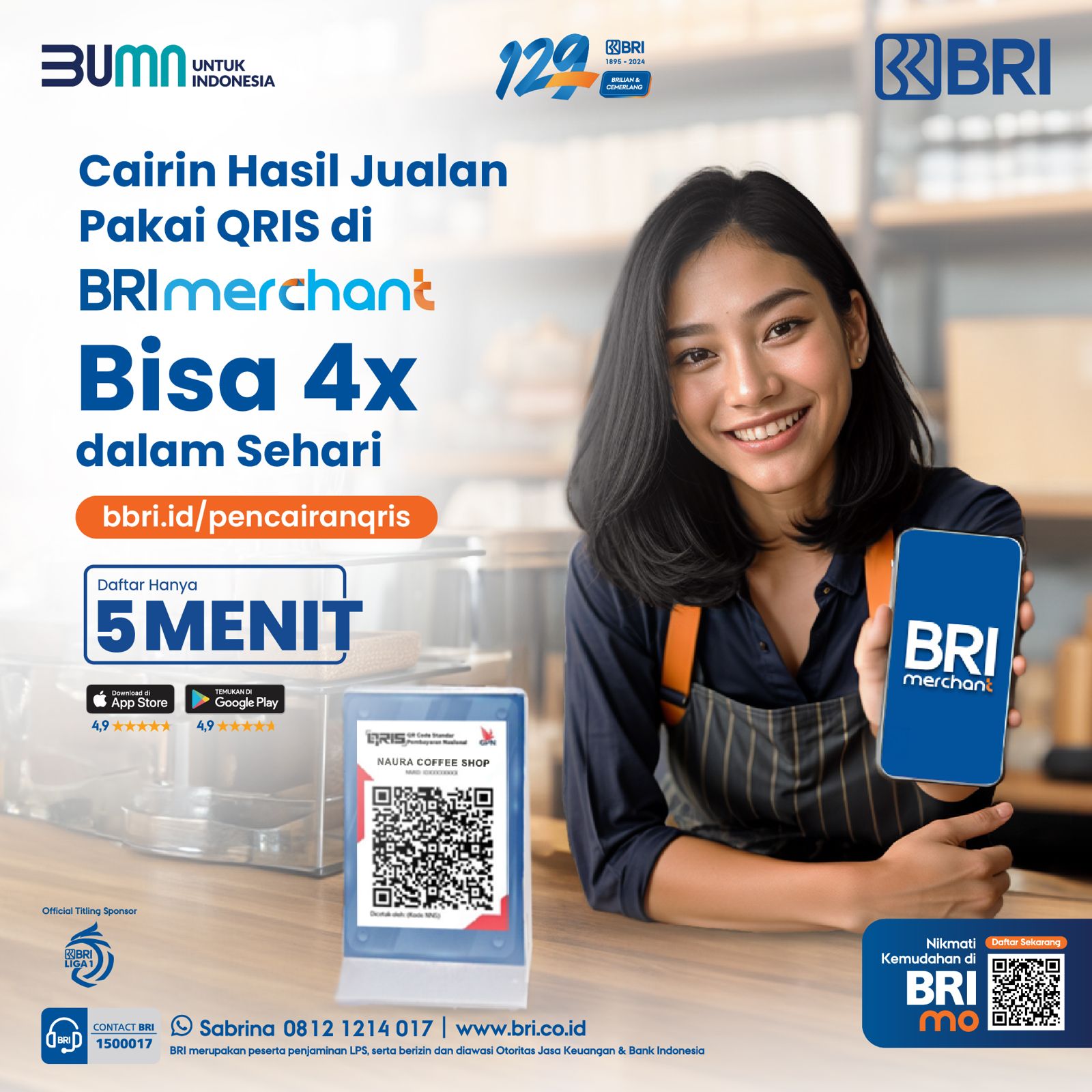 Pengusaha Dimudahkan Fitur Pencairan Dana hingga 4 Kali Sehari di BRIMerchant