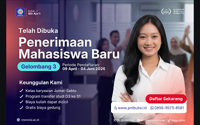 PMB BSI 2026 Gelombang 3 Resmi Dibuka, Jadi Solusi Kuliah Fleksibel dan Pas untuk Upgrade Karir