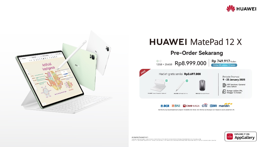 Sudah Bisa <i>Pre-Order</i>, HUAWEI MatePad 12 X Tablet Ideal untuk Profesional Muda dengan Pengalaman Lebih dari Laptop
