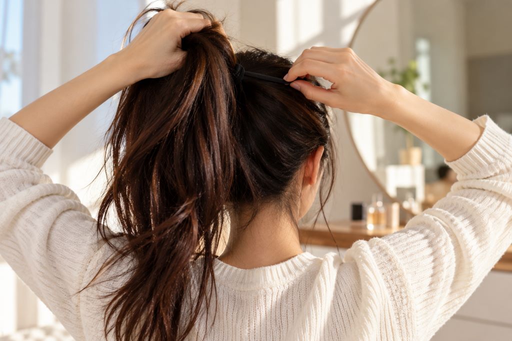 Cozy Morning Ponytail Routine