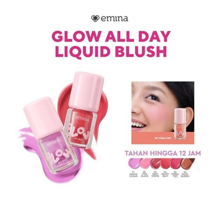 Emina Glow All Day Liquid Blush (Shade 05 Coral Pop)