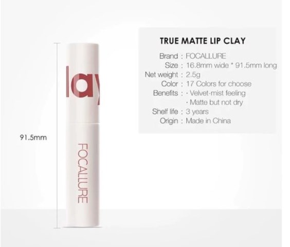FOCALLURE Lips Cream Velvet-Mist Matte Clay