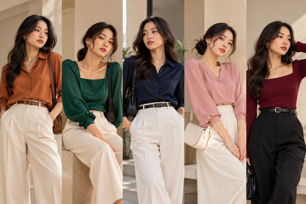 Kolase Mode Lima Warna Elegan