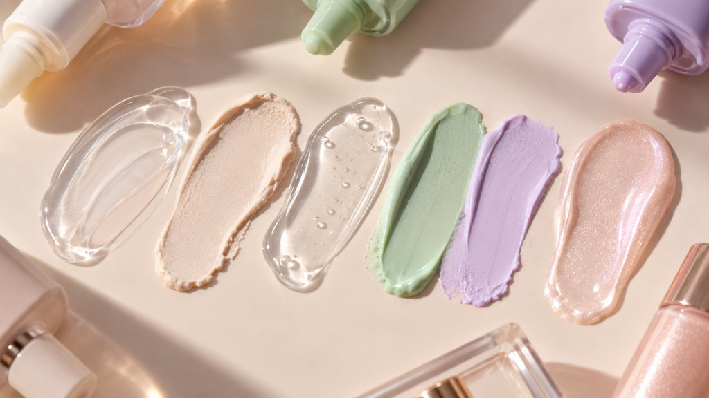 Pastel Cosmetic Swatches Flat Lay