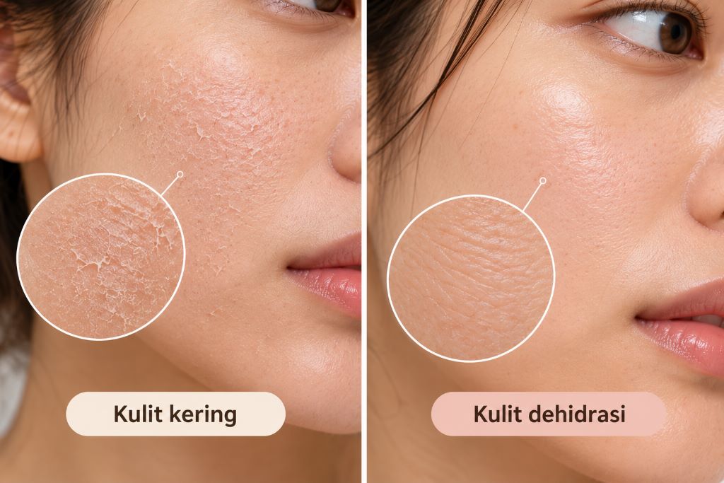 Perbandingan Kulit Kering dan Dehidrasi