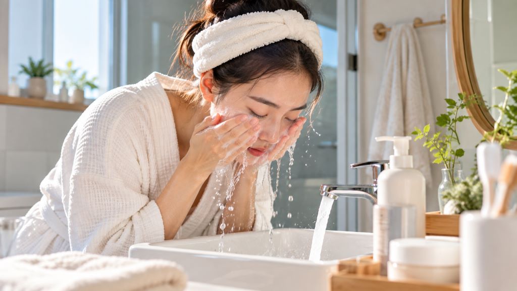 Rutinitas Perawatan Wajah di Kamar Mandi Spa