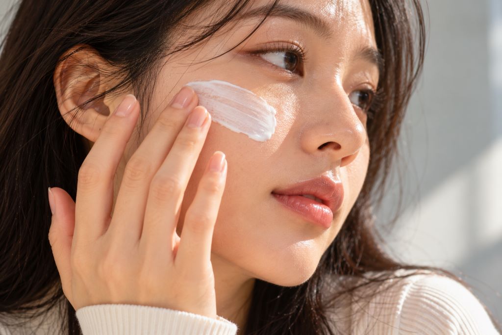 Skincare Cream Application Close-Up