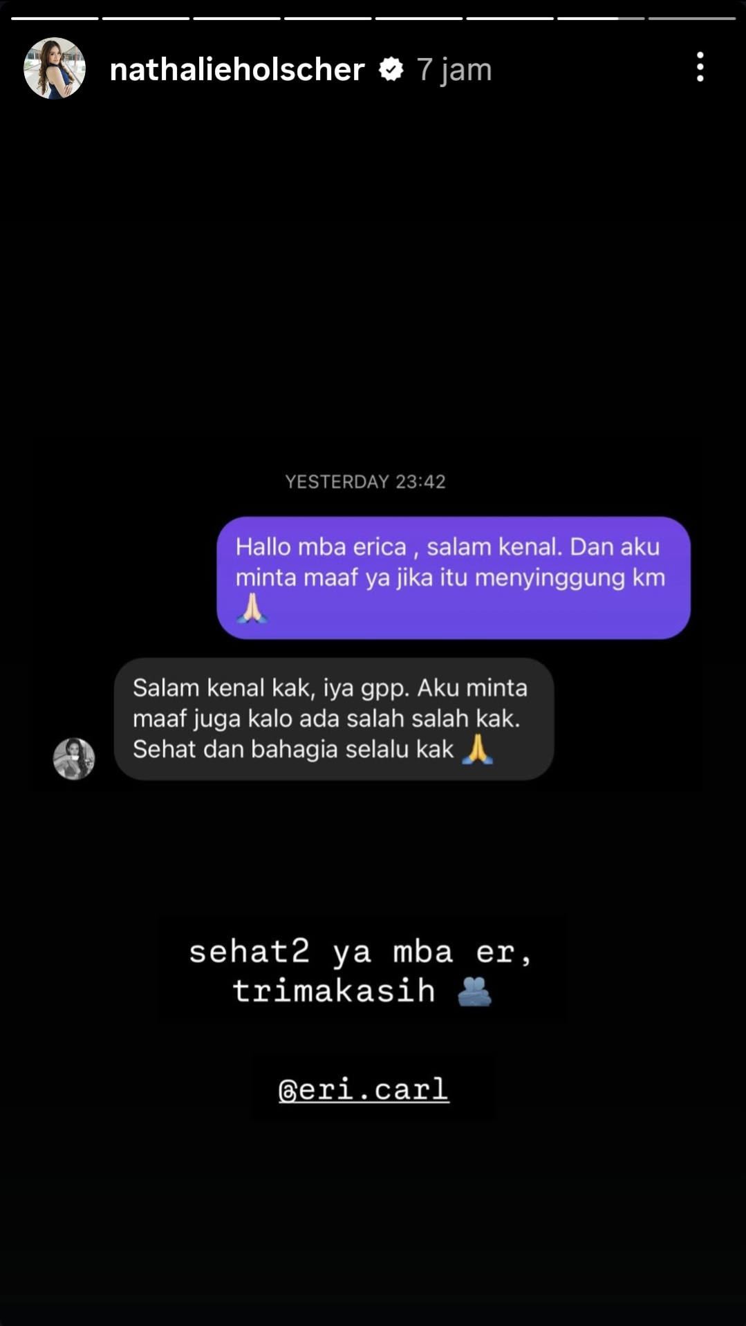 Nathalie Holscher Minta Maaf ke Erika Carlina Soal Video Parodi Ibu Hamil Nge-DJ