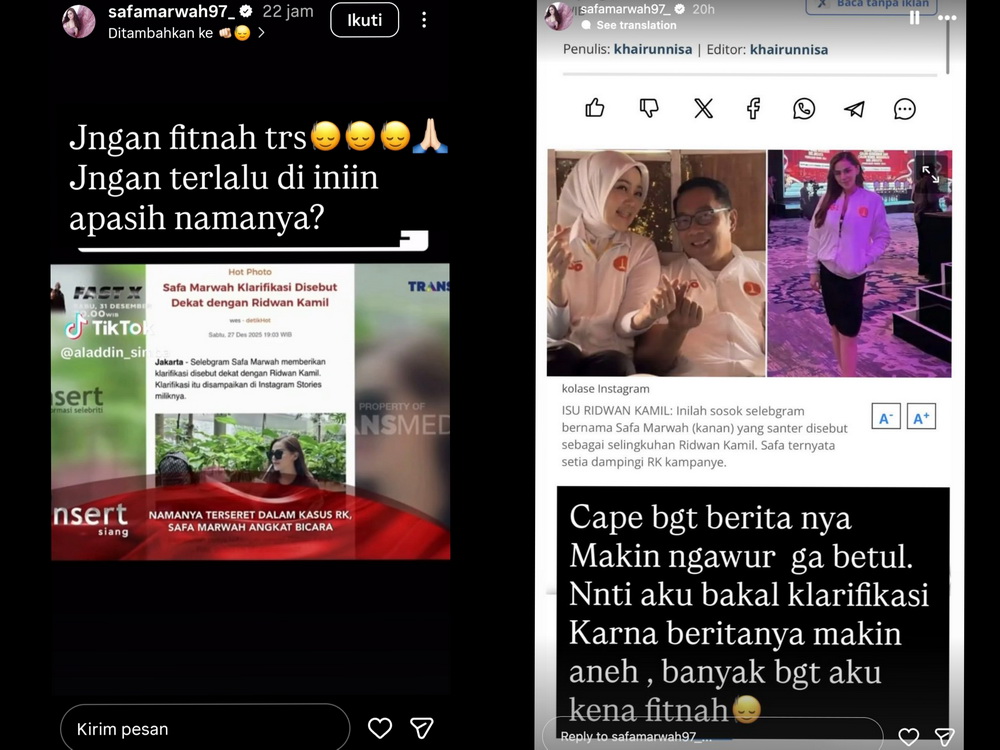 Ikut Dikaitkan dengan Ridwan Kamil, Selebgram Safa Marwah Akhirnya Angkat Suara