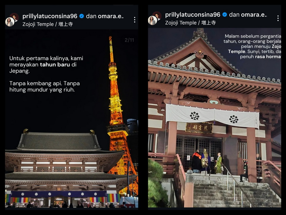 Keseruan Prilly Latuconsina Omara Esteghlal Tahun Baruan di Jepang