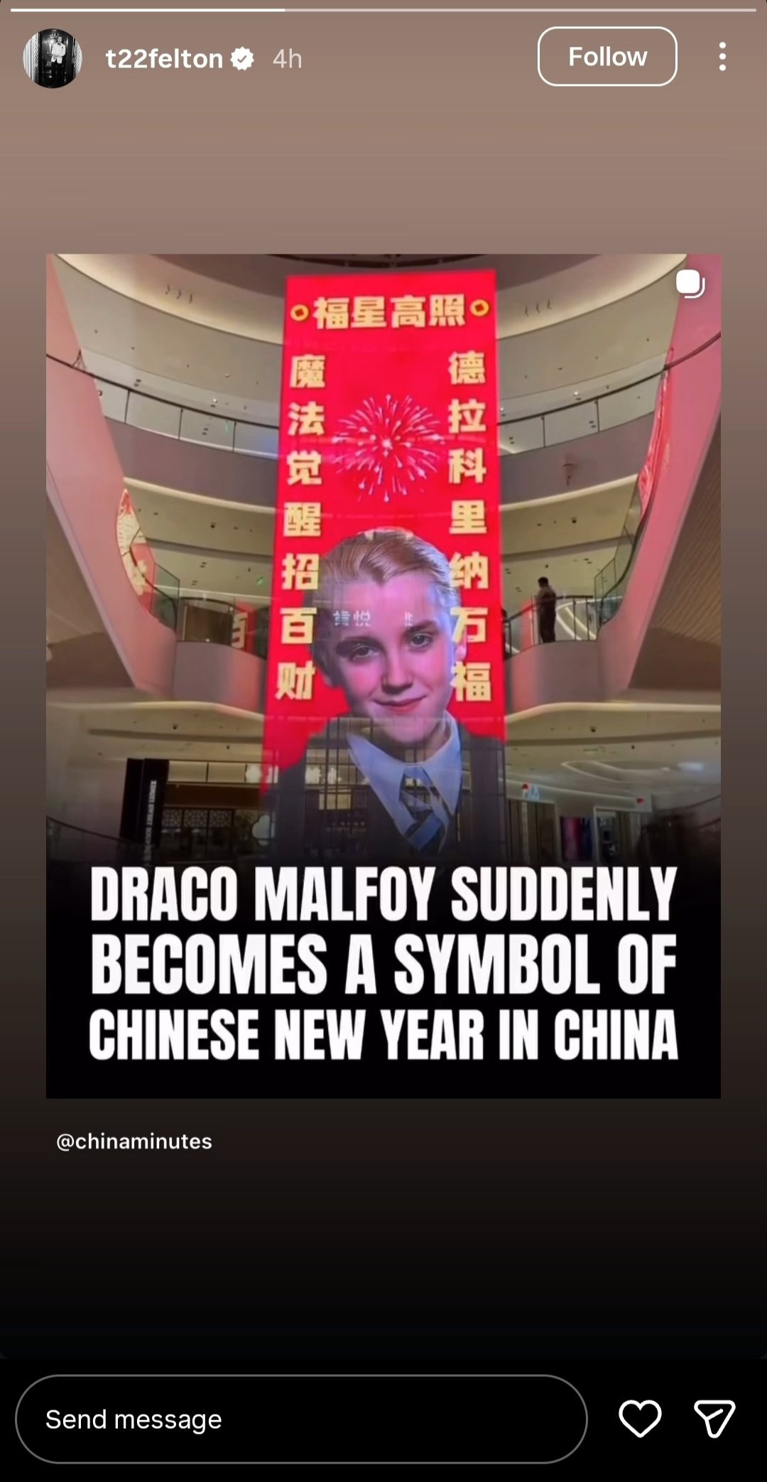 Unik, Karakter Draco Malfoy dari Film Harry Potter Mendadak Jadi Maskot Hoki Imlek