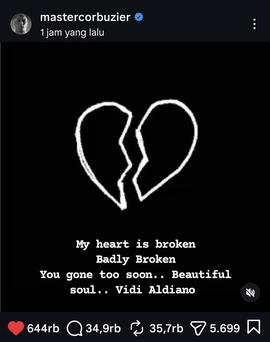 Vidi Aldiano Meninggal Dunia, Deddy Corbuzier: Hatiku Sangat Hancur