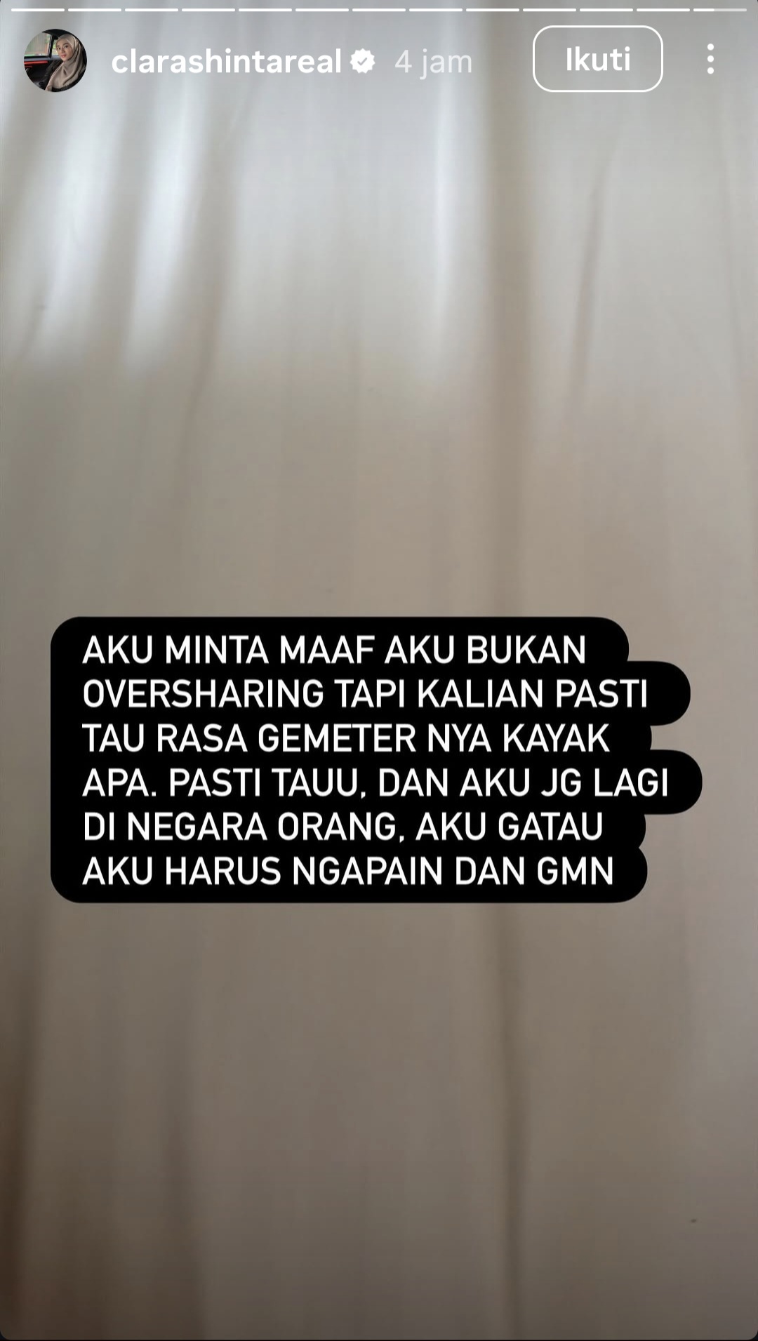 Clara Shinta Minta Maaf Usai Bongkar Video Call Mesum Suami dengan Wanita Lain