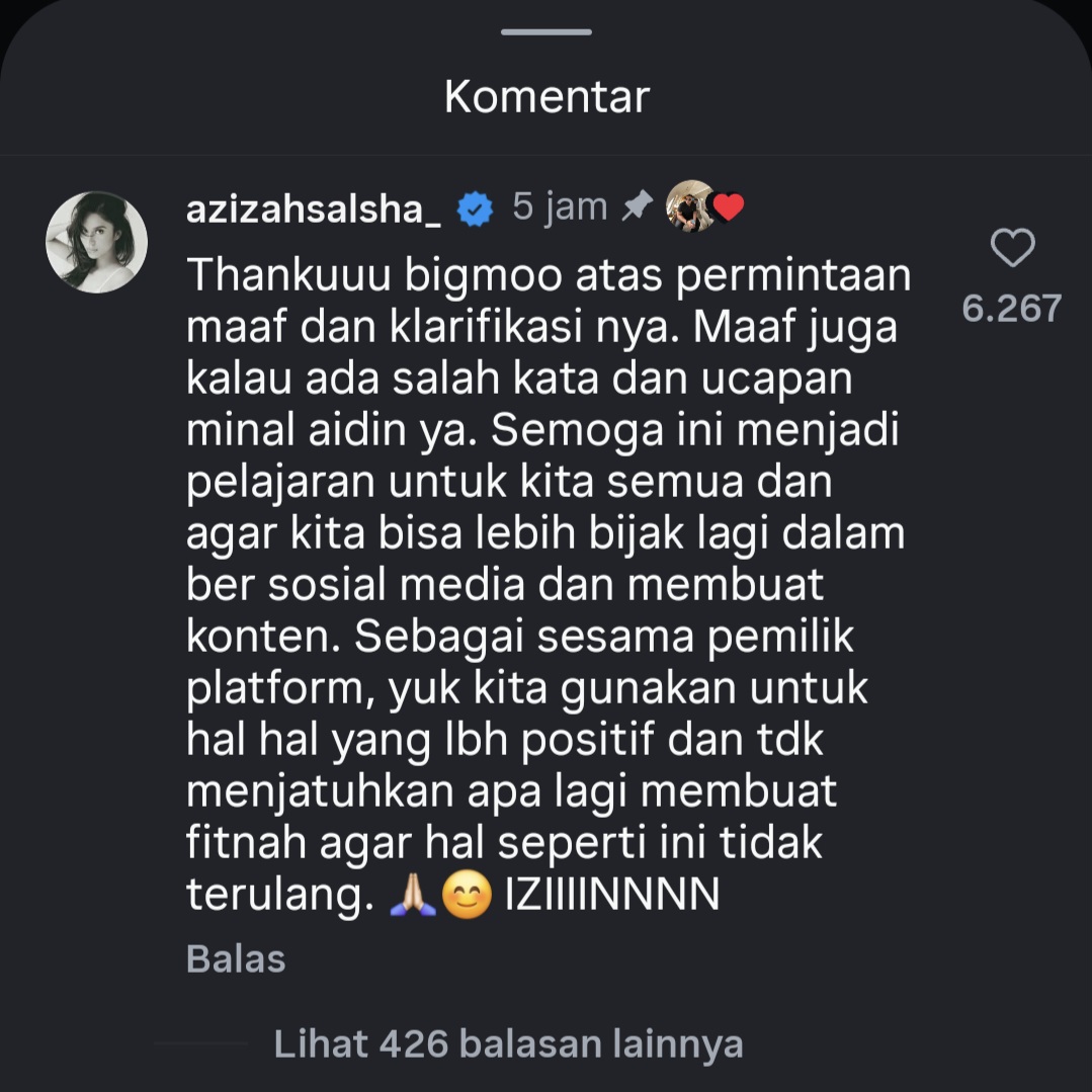 Bigmo Minta Maaf ke Azizah Salsha di Kasus Pencemaran Nama Baik: Semoga Tidak Terulang, Izin