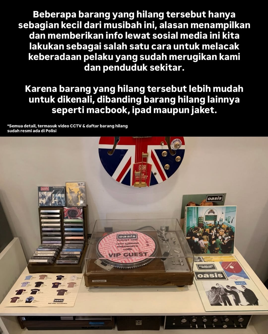 Koleksi Langka Oasis di Tangerang Digasak Maling