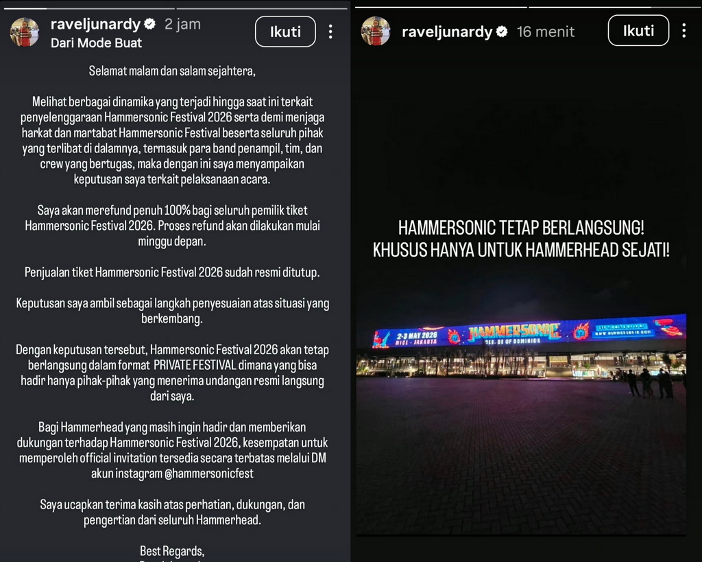 Jadwal Refund Tiket Hammersonic Festival 2026