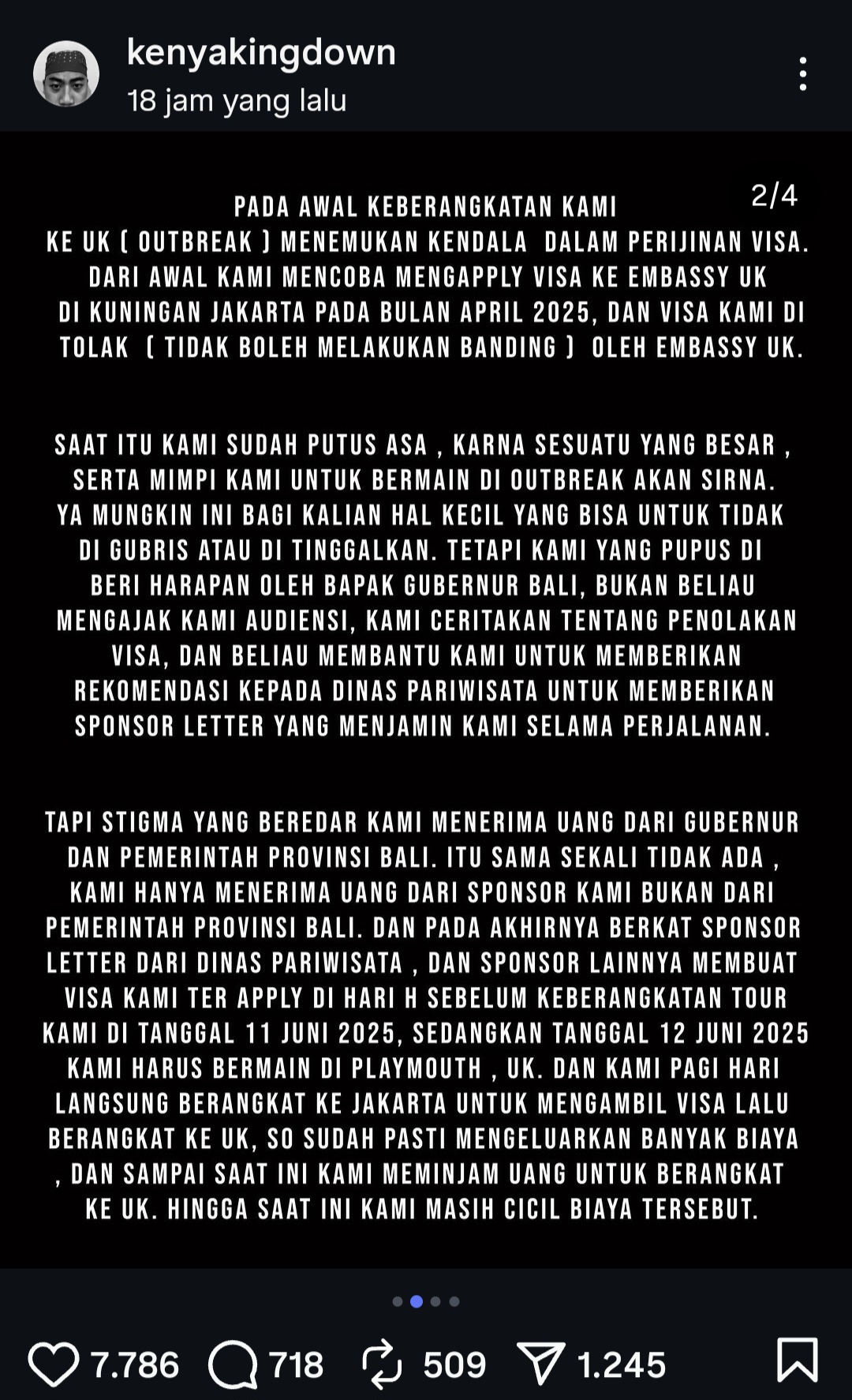 Band Kenya Klarifikasi Isu Terima Dana dari Gubernur Bali untuk Tampil Tur di Inggris