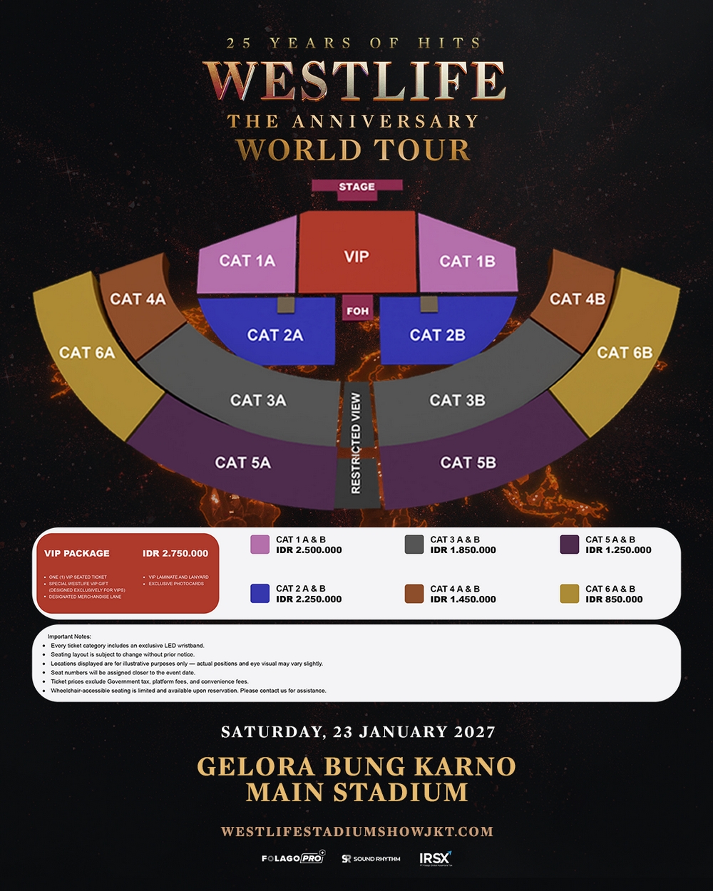 Harga Tiket Konser Westlife di GBK 2027, Mulai dari Rp850 Ribu