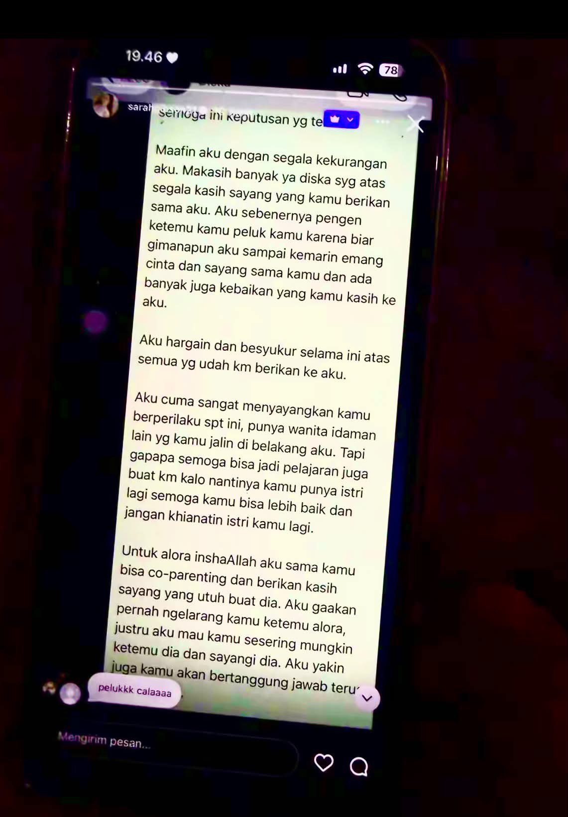 Sarah Gibson Mantap Bercerai Usai Diska Resha Selingkuh