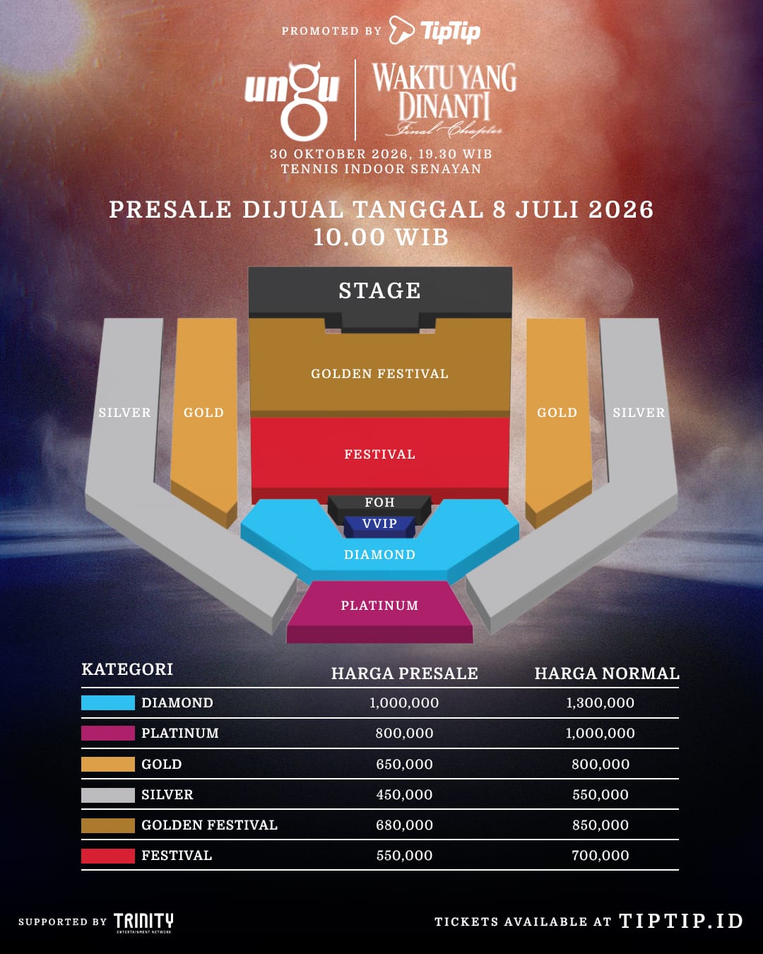 UNGU Gelar Konser 30 Tahun Berkarya, Simak Jadwal dan Harga Tiketnya